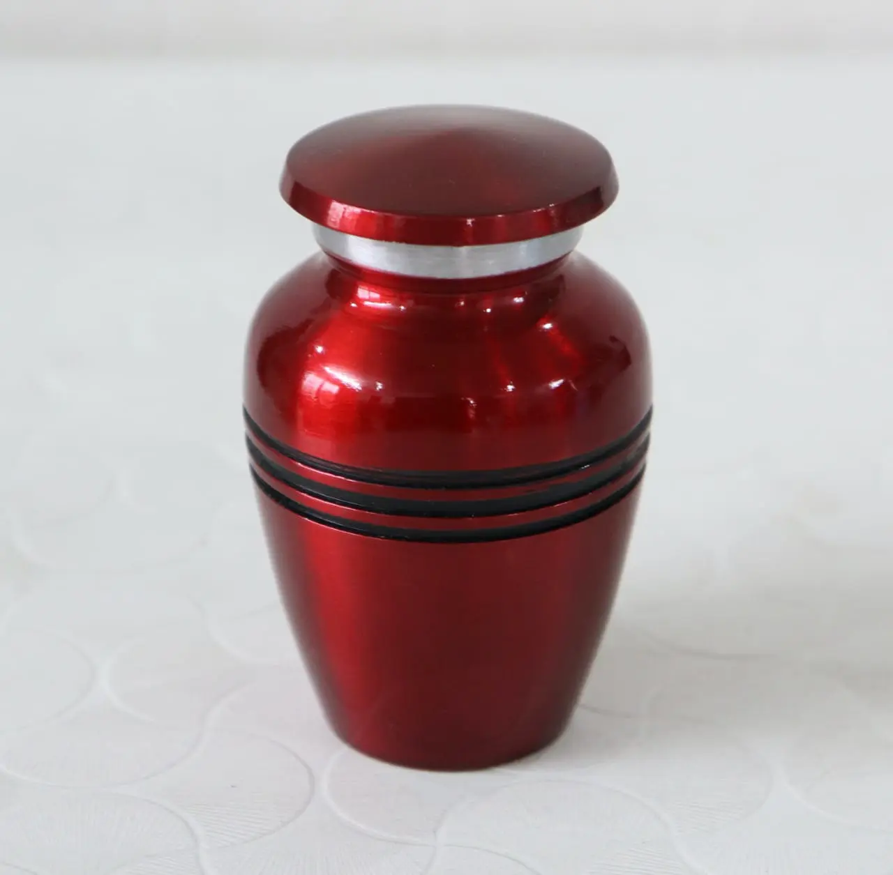 Red Metal Cremation Urn — Handcrafted Export Product by NXTGENEXPORTS, Moradabad